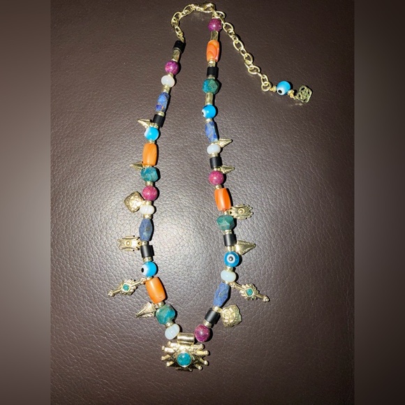 Kendra Scott Shiva Multi Stone Beaded Charm Necklace - Picture 4 of 5